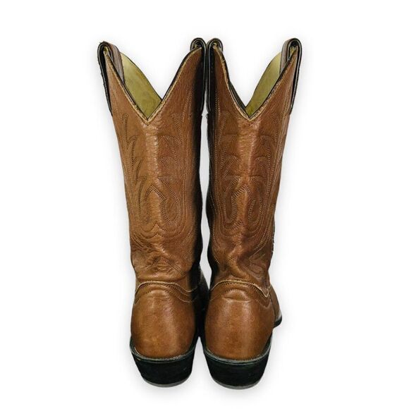 Durango Mid Calf Pull-on Western Cowboy Boots Brown Leather RD4104 Women's 6M - Picture 4 of 11